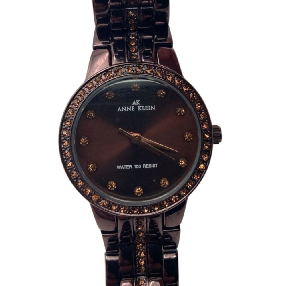 Anne Klein Women's Chocolate/ Dark Rose Gold Watch 27mm w/ New Battery WR 100ft